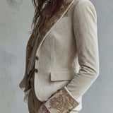 Genevieve | Ivoorkleurige Blazer met Stiksel