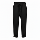 Dames broek van katoenmix met elastische taille en getailleerde pencil-snit