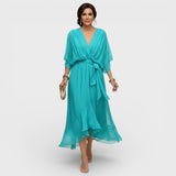 Arabella | Jurk met vloeiend silhouet en V-hals