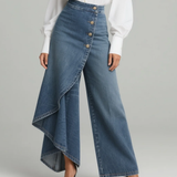 Audrey | Denim broek met overslag