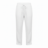 Dames broek van katoenmix met elastische taille en getailleerde pencil-snit