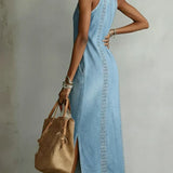 Julia | Denim jurk met vintage kantdetails