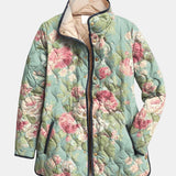 Delphine | Gewatteerd Jasje met Retro Bloemenprint