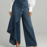 Audrey | Denim broek met overslag