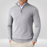 Herentrui met korte rits – slim-fit sportpullover met opstaande kraag