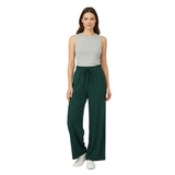 Casual wijde broek voor dames met elastische taille en decoratieve ceintuur