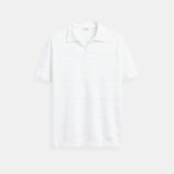 Witte Gebreide Polo met Structuurdessin