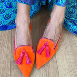 Portia - Boho loafers met franjes