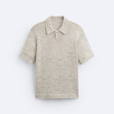 Casual Gebreide Polo met Vintage Look