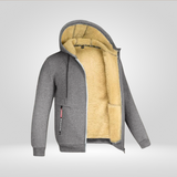 Herengilet met capuchon en fleecevoering