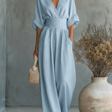 Maja | Elegante Jumpsuit met V-hals en Hoge Taille