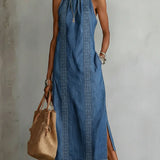 Julia | Denim jurk met vintage kantdetails