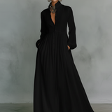 Sita | Patchwork Maxi-jurk met Hoge Hals en Lange Mouwen