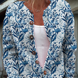 Margot Vest met Blauwe Bloemen Toile
