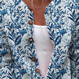 Margot Vest met Blauwe Bloemen Toile
