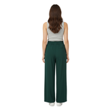 Casual wijde broek voor dames met elastische taille en decoratieve ceintuur