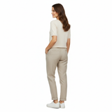 Dames broek van katoenmix met elastische taille en getailleerde pencil-snit