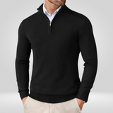 Herentrui met korte rits – slim-fit sportpullover met opstaande kraag