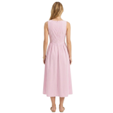 Mouwloze Maxi-Jurk met Verticale Strepen en Hoge Hals voor Dames