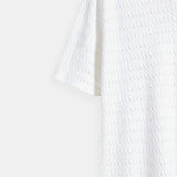 Witte Gebreide Polo met Structuurdessin