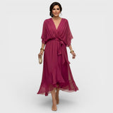 Arabella | Jurk met vloeiend silhouet en V-hals