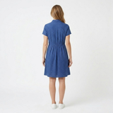 Polyester Midi-Zomerjurk met Print, Korte Mouw en Ronde Hals voor Dames