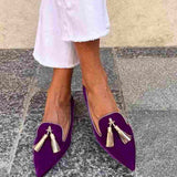 Portia - Boho loafers met franjes