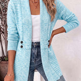Nova | Ribgebreid Vest met Knooplus in Aqua