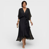 Arabella | Jurk met vloeiend silhouet en V-hals