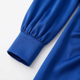 Asymmetrische Avondmaxi-Jurk met Lange Mouw, Split en Open Rug voor Dames