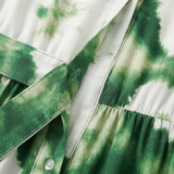 Vloeiende Maxi-Jurk met Bloemenprint, V-Hals en Lange Pofmouwen