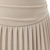 Geplisseerde schouderloze Maxi-Jurk met Open Rug voor Dames