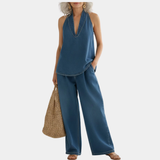 Ivy | Zacht gewassen vintage denim tweedelige set