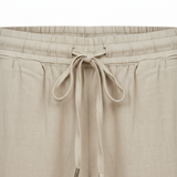 Dames broek van katoenmix met elastische taille en getailleerde pencil-snit