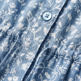 Katoenen Maxi-Jurk met Bloemenprint, V-Hals en Knopen aan de Voorkant voor Dames
