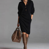 Arial | Warme, elegante en comfortabele gebreide midi-jurk