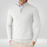 Herentrui met korte rits – slim-fit sportpullover met opstaande kraag