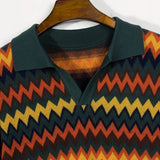 Retro Trui met Zigzagdessin