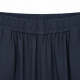 Hoog getailleerde enkellange wijde broek in linnenmix met elastische taille voor dames