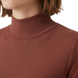 Getailleerde Maxi-Jurk met Lange Mouw en Hoge Col