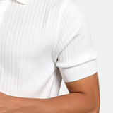 Geribde Katoenen Polo met Korte Mouw voor Heren – Elegant & Tijdloos