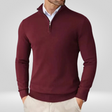 Herentrui met korte rits – slim-fit sportpullover met opstaande kraag