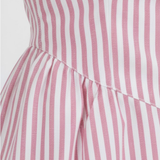 Mouwloze Maxi-Jurk met Verticale Strepen en Hoge Hals voor Dames
