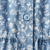 Katoenen Maxi-Jurk met Bloemenprint, V-Hals en Knopen aan de Voorkant voor Dames
