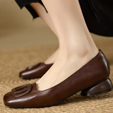Margot | Leren ballerina's met vierkante neus
