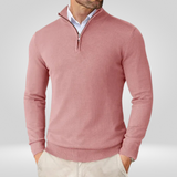 Herentrui met korte rits – slim-fit sportpullover met opstaande kraag