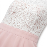 Mouwloze Avondmaxi-Jurk van Kant en Chiffon met Gehaakte Bustier