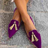 Portia - Boho loafers met franjes