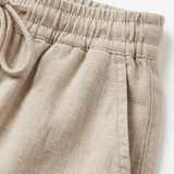 Short van katoen en linnen met elastische taille en zakken voor dames