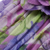 Asymmetrische Avondmaxi-Jurk met Bloemenprint, Chiffon Mouw en Split